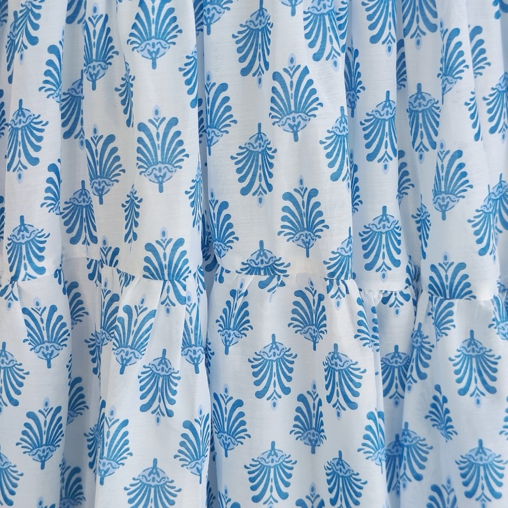 J Marie Annabelle Ruched Blue & White Medium Dress NWOT - Picture 4 of 5